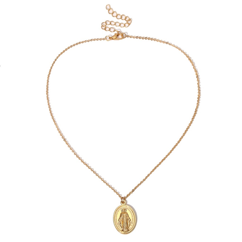 Rosary Maria Coins Pendant Necklaces - Picture 7 of 10